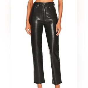 Steve Madden high rise black faux leather pants Aritzia Abercrombie trendy night